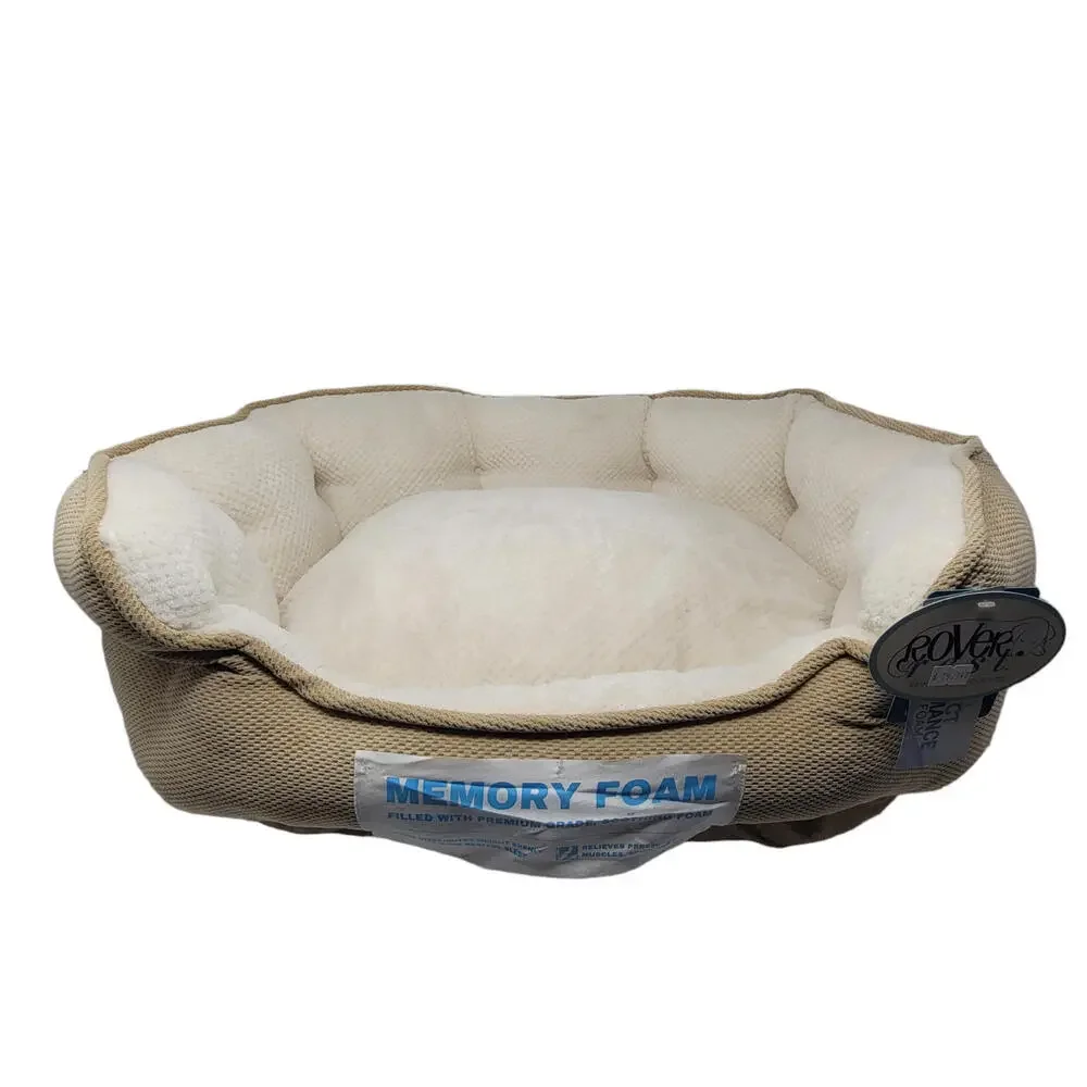 Arlee Hudson Orthopedic Cozy Bed in Sand & Eggshell 27x21 New Machine washable